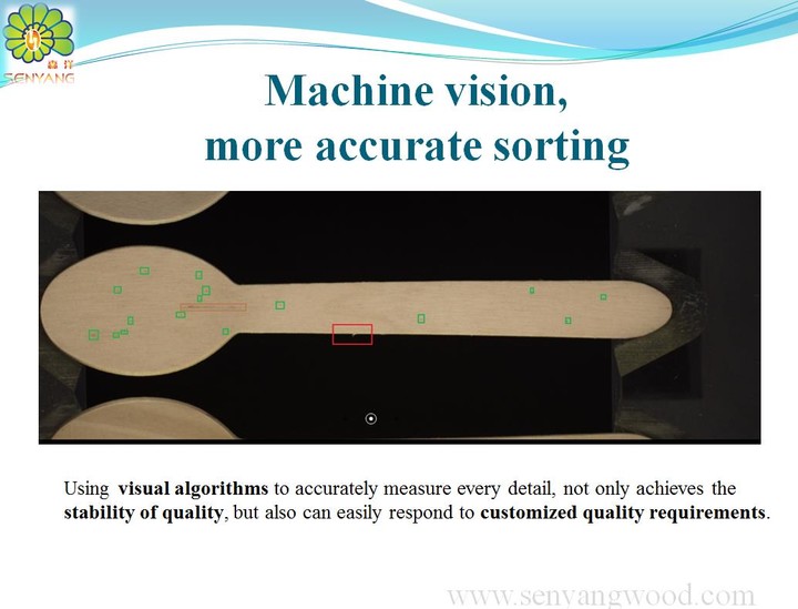 machine vision quality checking for wooden cutlery from Tianjin Senyangwood Co., Limited